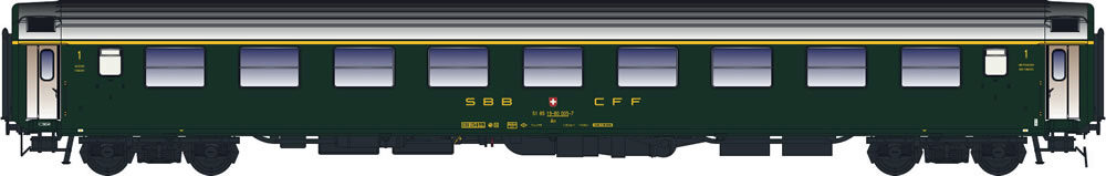 L.S. Models 472001 SBB UIC-X Am grün, Dach silber,Logo alt Ep. Iva